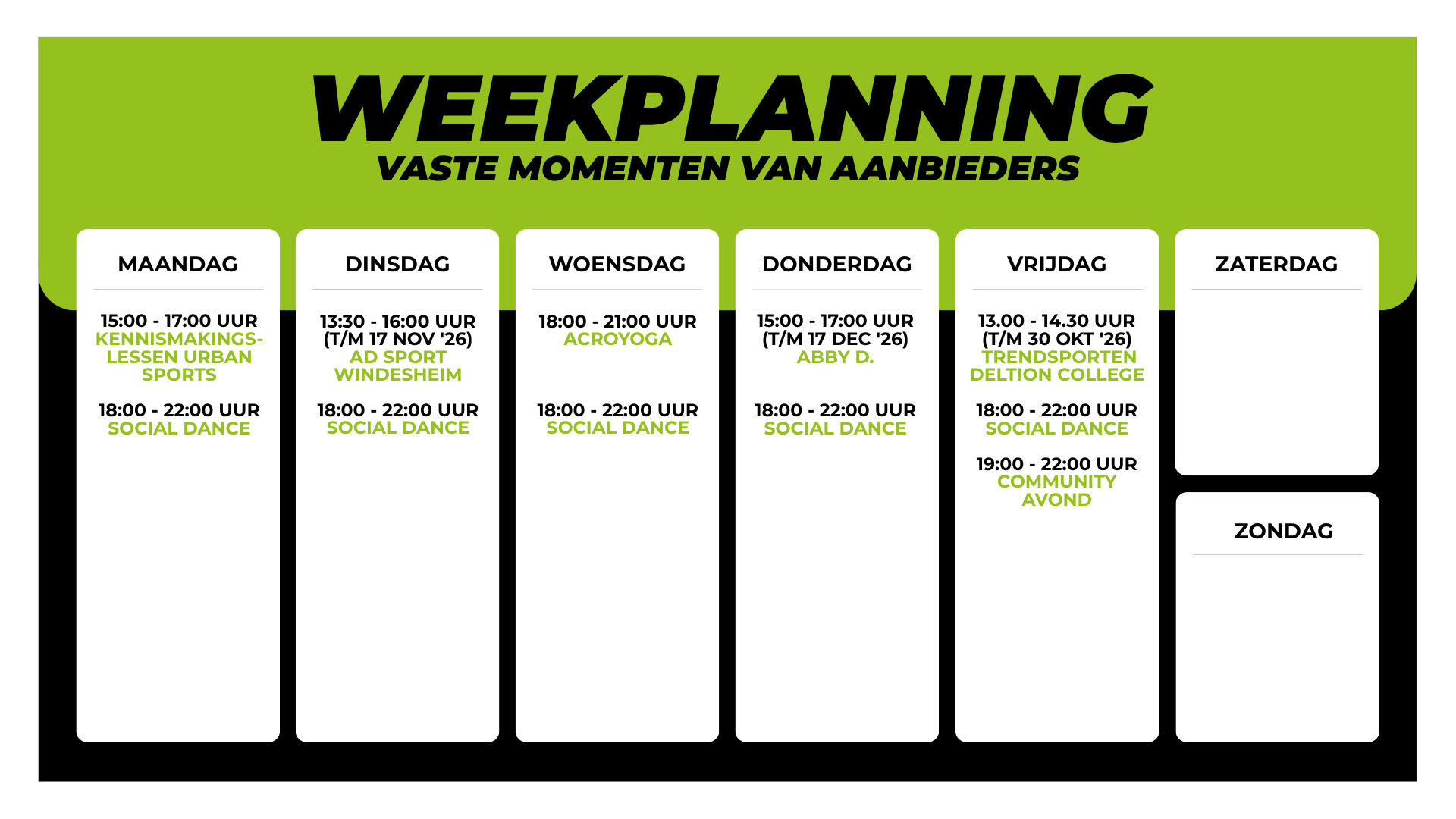Weekplanning